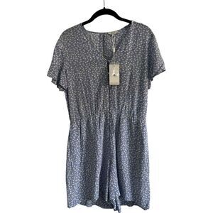Rails Sophia Sky Blue Daisies Romper One Piece Sz S Micro Floral Y2K Luxury NWT